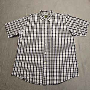 Timberland Shirt Large Mens Button Down Short Sleeve Multicolor